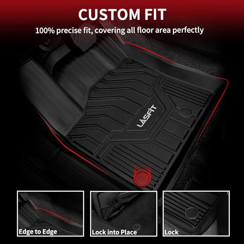 LASFIT Floor Mats for Nissan Rogue 2021-2026 (Not Fit Rogue Sport), Custom Fit All Weather Protection Durable TPE Floor Liners for Nissan Rogue S/SV/SL/Platinum 2021-2026 1st & 2nd Row Car Mats, Black - size: 1)For Nissan Rogue | 2021-2026