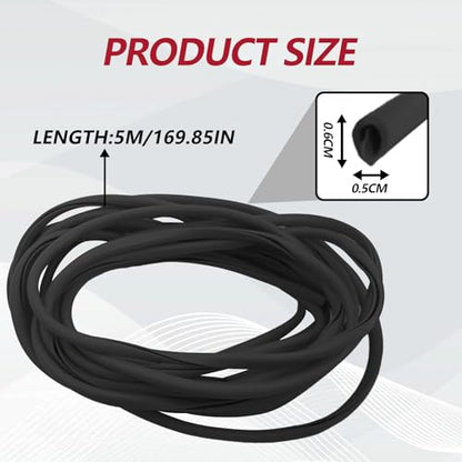 16FT (5M) Car Door Edge Protector, Universal U Shape Trim Molding Rubber Seal Protector with Fits Most Cars (Black) - color: Black