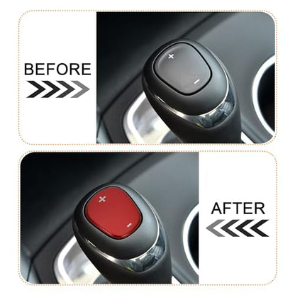 TOMALL Stainless Steel Car Gear Shift Knob Cover Compatible with Chevy Equinox 2018-2020 Shift Panel Trim Gear Lever Cover Trim for Car Interior Center Console Accessories (Red)