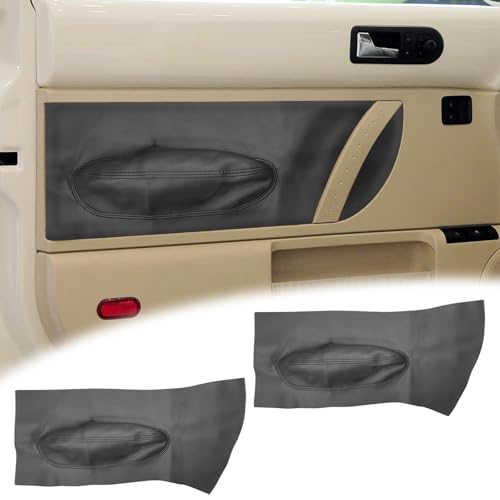 2PCS Door Panel Armrest Cover Compatible with Volkswagen Beetle 1998-2010 Left and Right Vinyl Leather Insert Cards Protector Trim Black (Only Leather Part)