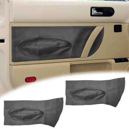 2PCS Door Panel Armrest Cover Compatible with Volkswagen Beetle 1998-2010 Left and Right Vinyl Leather Insert Cards Protector Trim Black (Only Leather Part)