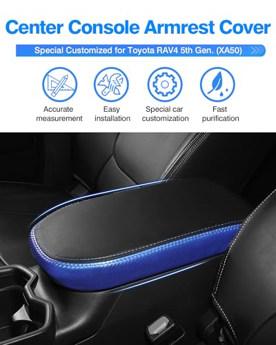 Autorder Center Console Cover for 2019-2022 2023 2024 2025 Toyota RAV4 Accessories Armrest Cover Anti-Scratch Middle Console Pad Leather Armrest Protector - size: Toyota RAV4 2019-2025