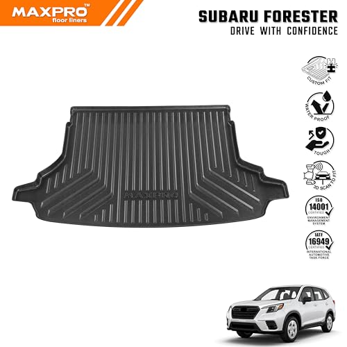 Premium MAXPRO Cargo Mat Compatible with Subaru Forester 2020-2024 | Rear Trunk Liner Custom Fit All Weather Waterproof Heavy Duty | SUV Accessories Automotive Floor Protection Tray Mats car mats
