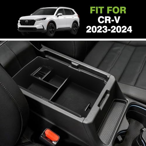 Center Console Organizer with Coin Holder Compatible with Honda CRV & CRV Hybrid 2023 2024 2025 2026 LX EX Sport EX-L Sport Touring Hybrid Accessories (Black) - style: V2 Console Organizer W/ Coin Holder