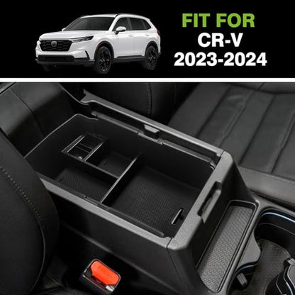 Center Console Organizer with Coin Holder Compatible with Honda CRV & CRV Hybrid 2023 2024 2025 2026 LX EX Sport EX-L Sport Touring Hybrid Accessories (Black) - style: V2 Console Organizer W/ Coin Holder