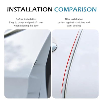 Car Door Edge Guards, 16ft Rubber Seal Car Door U-Shape Edge Protective Trim, Universal for Most Cars (Transparent) - color: Transparent