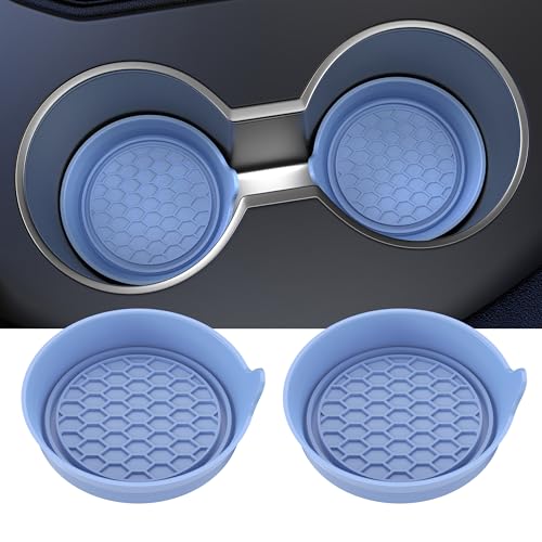Car Cup Coaster Universal Automotive Waterproof Non-Slip Cup Holders Sift-Proof Spill Holder Car Interior Accessories 2 Pack Gray Blue - color: Gray Blue Solid, size: 2 Pack