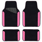 CAR PASS Rainbow Waterproof Universal Fit Faux Leather Car Carpet- Anti-Slip Nibbed Backing Floor Mats for SUV, Vans,Sedans,Trucks, Automotive Set of 4 for Women&Cute Girly (Black with Pink) - color: Black With Rose Red