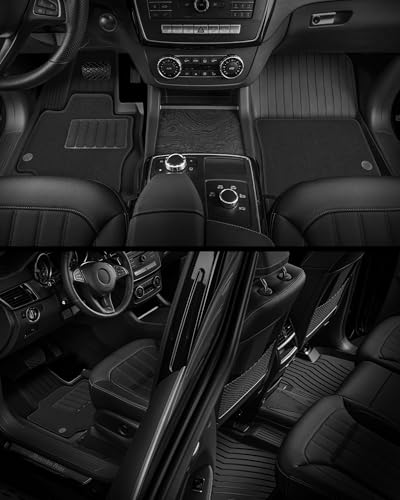 3W Floor Mats & Front Carpet Fit for 2019-2025 2026 Chevy Silverado/GMC Sierra Denali 1500 & 2020-2026 GMC Sierra 2500HD/3500HD Crew Cab, TPE All Weather Accessories 2 Rows Full Set Car Mats - size: GMC Sierra & Chevy Silverado Floor Mats & Carpet