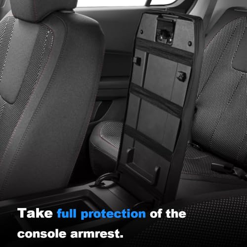 DEYTOP Center Console Cover for Chevy Equinox 2010-2017 Accessories Armrest Cover for GMC Terrain 2010-2017 Accessories Armrest Pad (Black with Black Stitches)