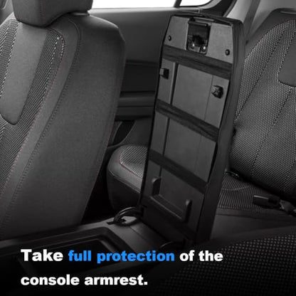 DEYTOP Center Console Cover for Chevy Equinox 2010-2017 Accessories Armrest Cover for GMC Terrain 2010-2017 Accessories Armrest Pad (Black with Black Stitches)