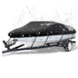 NEVERLAND Trailerable Boat Cover Waterproof Heavy Duty Marine Grade Polyester Canvas Fits V Shape/V-Hull and Tri-Hull Runabouts, Pro-STYL, Bass Boats (Boat Length 17-19ft, Beam Width up to 102",Black) - color: Black, size: C: 17'-19' Long, Beam width up t