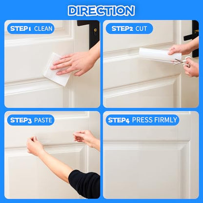 Door Protector from Dog Scratching, 51.2" x 8.2" Cat Scratch Door Frame,Adhesive Protector for Dogs, Anti Dog Scratch Door Guard Clear【3 Pack 】
