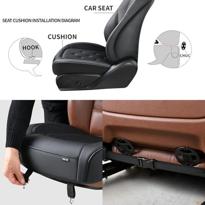 KAYI Car Seat Cover, Memory Foam Car Seat Cushion, Non-Slip Bottom Breathable Car Seat Cover, Relieve Tailbone Pain, Car Seat Protector, Suitable for 95% of Vehicles (Black) - color: Black