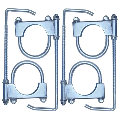 2.25" Universal Exhaust Clamp with Hanger, Muffler Hanger Exhaust Hanger for Cars, Trucks (4 Pcs) - size: 2.25 Inch-4 PACK
