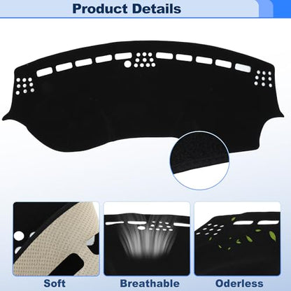 Dashboard Cover for Chrysler 300 300C Sedan 2011-2023 Interior Polyester Dash Cover Mat Pad Carpet Non-Slip Dashboard Protector Sunshine UV & Heat Resistant Black - style: for Chrysler 300 300C Sedan 2011-2023