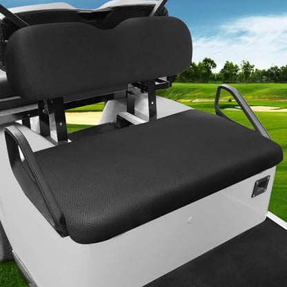MOSNAI Universal Golf Cart Seat Covers Set for EZGO TXT/RXV, Club Car DS/Precedent, Yamaha G29/ Drive 2 Front Seats, Durable Breathable Bench Seat Covers Washable Polyester Mesh Cloth Without Logo - color: Black