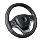 Achiou Black Car Steering Wheel Cover Universal 15 inch with Grip Contours, Leather Auto for Men and Women Non-Slip Breathable Soft and Comfortable