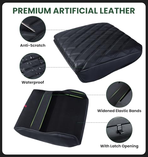 Center Console Cover for 2019-2025 2026 Dodge Ram 1500/2500/3500 Accessories Armrest Cover Cushion PU Leather Middle Console Cover Pad Anti-Scratch (Bucket Seat Only) - color: Bucket Console Ram 2019+