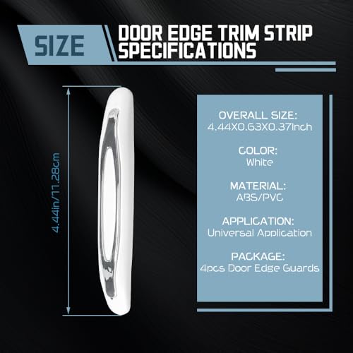 4PCS Car Door Edge Guards, Car Door Protector, Anti-Scratch Car Door Protector Trim Strip with Self Adhesive, Car Accessories Car Door Bumper Guards Universal for SUV Pickup Truck (White)