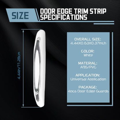 4PCS Car Door Edge Guards, Car Door Protector, Anti-Scratch Car Door Protector Trim Strip with Self Adhesive, Car Accessories Car Door Bumper Guards Universal for SUV Pickup Truck (White)