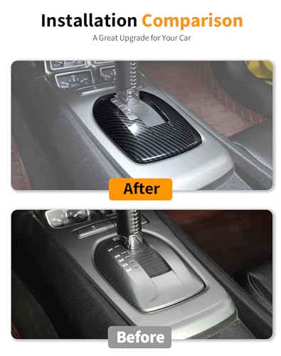 Hoolcar 2PCS Center Console Gear Shift Panel Cover Trim Kit Interior Accessories for Chevy Camaro 2010-2015, Carbon Fiber - color: Carbon Fiber