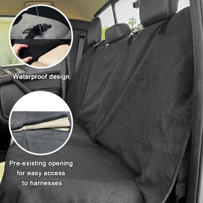 DXNQ Car Towel Seat Cover, Waterproof Sweating Non-Slip Premium Soft Towel Carseat Protector, Universal Machine Washable Car Truck SUV Front Seat Cover for Gym Workout Beach Hiking (Gray, Rear) - color: Gray, 1pc, Rear