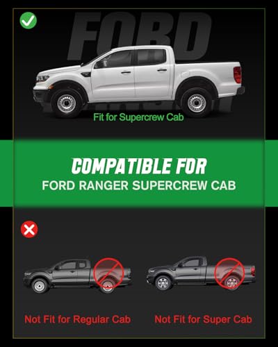 VIWIK Floor Mats for Ford Ranger SuperCrew Cab 2023 2022 2021 2020 2019, All Weather Truck Liners, TPE Rubber Car Mats Front and Rear - size: Fit for 2019-2023 Ford Ranger Super Crew cab