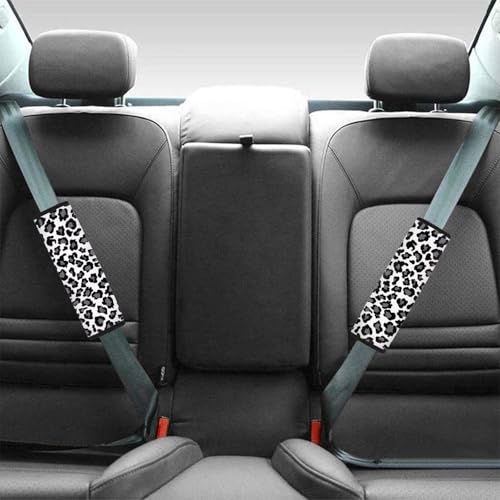 Dreaweet Grey Leopard Print Seatbelt Covers for Women 2 Pack Car Seat Belt Cover Pad Comfortable Seatbelt Cushion Universal Car Seat Belt Cushion Shoulder Strap Pads - color: Grey Leopard Print