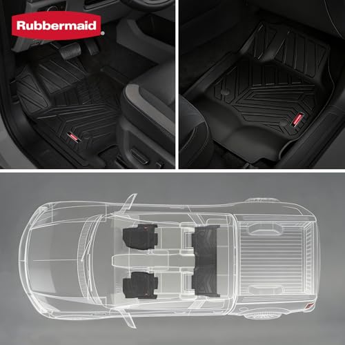 Rubbermaid Car Mats for Ford F250 F350 F450 F550 2017–2026 Crew Cab | All Weather Floor Mat Custom Fit Rubber Waterproof Heavy Duty Truck Mats Front Rear (Bucket Seat w/Under Seat Storage) - size: For Ford F250/F350/F450/F550 2017-2026