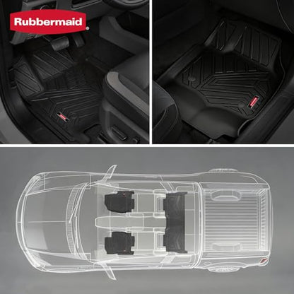 Rubbermaid Car Mats for Ford F250 F350 F450 F550 2017–2026 Crew Cab | All Weather Floor Mat Custom Fit Rubber Waterproof Heavy Duty Truck Mats Front Rear (Bucket Seat w/Under Seat Storage) - size: For Ford F250/F350/F450/F550 2017-2026