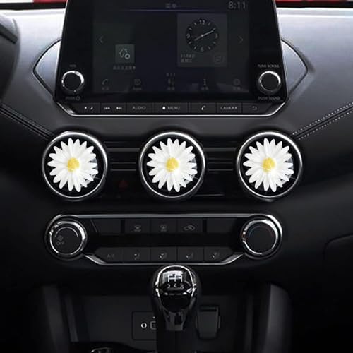 3 Pcs White Cute Daisies Car Clip, Flowers Car Charm Air Vent Accessories Cute Automotive Interior Trim Decorations Gift for Girls & Women Car Interior Accessories,Automotive Air Fresheners