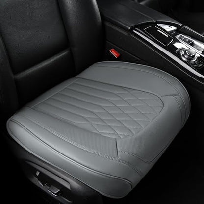 BWTJF Gray Car Seat Cover 2 Pack, Universal Leather Front Seat Covers Bottom Protector, Anti-Slip and Full Wrapping Edge Compatible with Most of Vehicles - SUVs/Sedans/Pickup Trucks - color: Gray, size: StyleB-Lozenge