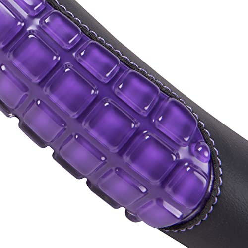 Flying Banner car Steering Wheel Cover Gel Massage Velvet Cool Warm Universal Size 15 inches SUV Truck Anti Slip Odorless Summer Winter (Black Purple, Gel Massage) - color: Black Purple