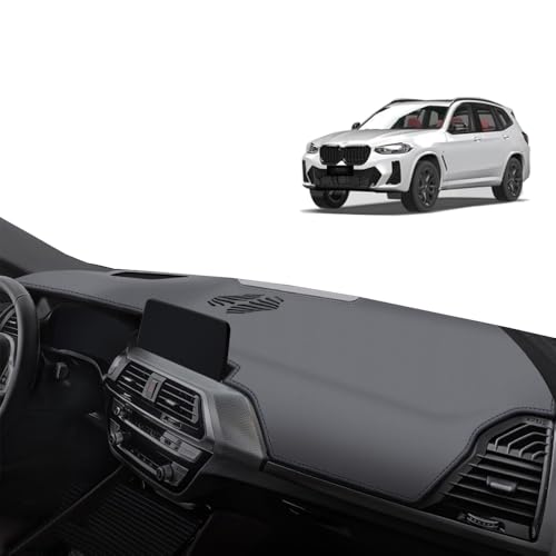 Leather Dashboard Cover Compatible for BMW X3 G01 2025 2024 2023 2022 2021 2020 2019 2018 Dashboard Sun Shade Cover Premium Leather Car Sunshield Mat, Anti-UV Heat Protector (with HUD)
