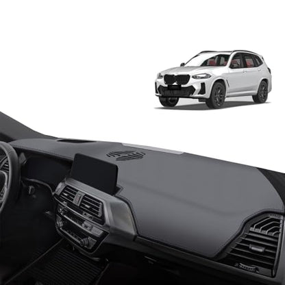 Leather Dashboard Cover Compatible for BMW X3 G01 2025 2024 2023 2022 2021 2020 2019 2018 Dashboard Sun Shade Cover Premium Leather Car Sunshield Mat, Anti-UV Heat Protector (with HUD)