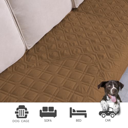 Ameritex Waterproof Dog Bed Cover Pet Blanket for Furniture Bed Couch Sofa Reversible - color: Camel+camel, size: 30x53 Inch (Pack of 1)