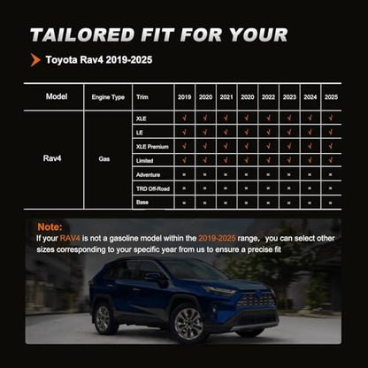 AOMSAZTO Custom Fit Seat Covers for Toyota RAV4 2019 2020 2021 2022 2023 2024 2025 LE XLE XLE Premium Limited, Custom Fit Full Set Faux Leather Black - color: Black, size: RAV4 2019-2025 GAS (LE,XLE,XLE Premium,Limited)