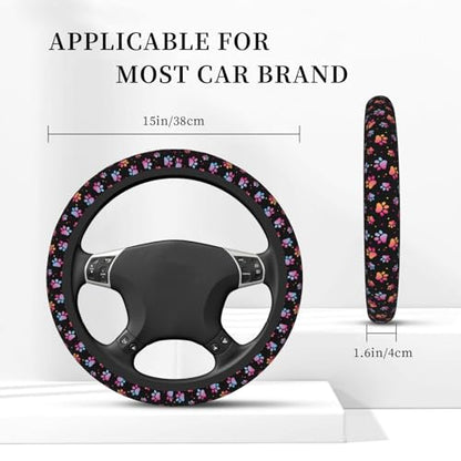 Animal Paws Elastic Steering Wheel Cover Non-Slip Breathable Steering Wheel Protector Fit Auto, SUVs, Truck - color: Animal Paws