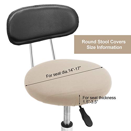 Tatuo Round Bar Stool Seat Covers Washable Stool Cushion Slipcover Elastic Bar Chair Covers for 14-17 Inch Chair (Beige, 4 Pieces) - color: Beige