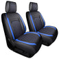 Jeep Wrangler JK JL Front Seat Covers Custom Fit 2/4 Door 2007-2026 Unlimited X Rubicon 392 Sahara Willys Sport High Altitude Truck Pickup Waterproof Leather (2 PCS Front/Black-Blue) - color: 2 PCS Front/BLACK-Blue
