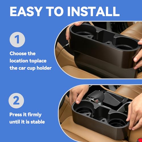 Car Cup HolderSeat Wedge Cup Holder for Car, Seat Gap Filler Cup Organizer Storage Box with Coaster (Black 1Pcs) - color: Black