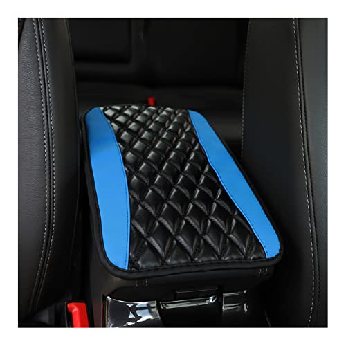 Ziciner Leather Car Center Console Armrest Pad, PU Waterproof Auto Seat Box Cover Protector, Hand Rest Cushion Protection Pad, Vehicles Interior Accessories Universal for Car,SUV (Blue) - color: Blue