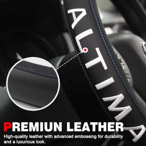 XITER Leather Steering Wheel Cover for Altima 2007-2018,with Altima Logo - color: Altima 2007-2018,With "Altima" LOGO