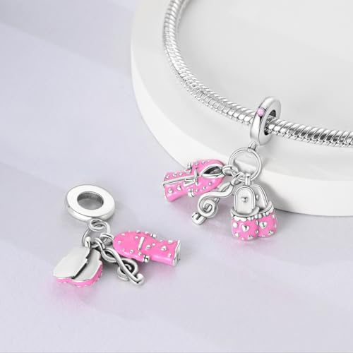 NARMO Charms for Bracelets 925 Sterling Silver Star Dangle Charms Car Keys Lipstick Dangle Charm Beads for Women Bracelets Necklace - color: Bathrobe