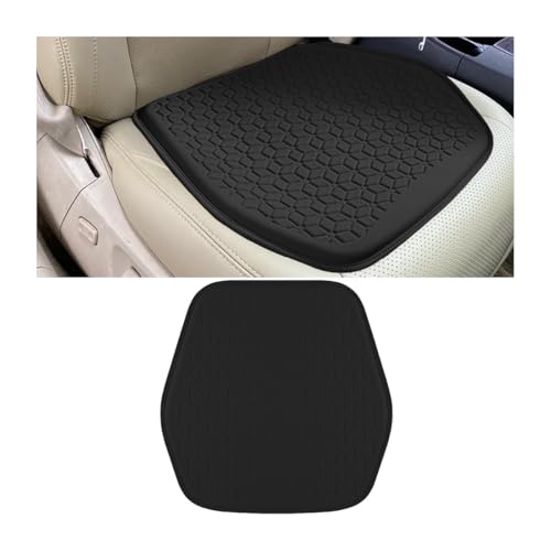 Gel Car Seat Cushion, Soft Cooling Honeycomb Non-Slip Vehicle Seat Bottom Mat for Long Sitting, Breathable Automotive Interior Chair Pad to Reduce Sweat, Universal for Truck SUV RV (Black) - color: Black