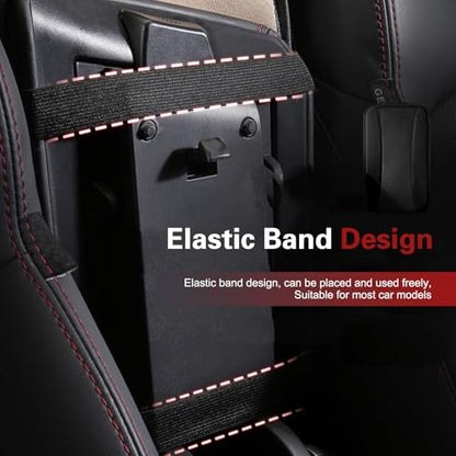 Car Center Console Armrest Pad, Waterproof Leather Comfort Cushion, Breathable Anti-Slip Car Armrest Cover, Universal for Most Cars (Black) - color: Black