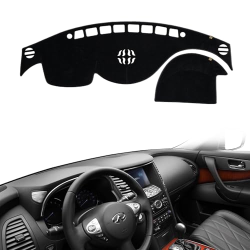 AUQDD Dashboard Cover Mat Fit for 2009 2010 2011 2012 2013 in-finiti FX35/ FX50/ FX37, Black Flannel Dash Mat, Anti-Glare, Anti-Reflection, No Peculiar Smell - Fits Vehicle Without HUD Models - color: Black, size: Fit For 09-12 In-finiti FX35/09-13 FX50
