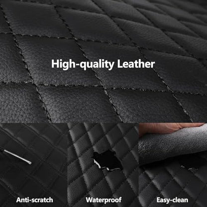 HChengkikz Leather Car Seat Covers, Breathable and Waterproof Seat Cover Full Set, PU Premium Universal Fit Automotive Airbag Compatible for Cars Sedans SUVs Vans and Trucks (Full Seat, Black) - color: N1 Black, size: Full Set