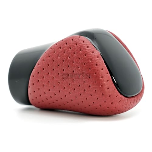Gear Shift Knob Shifter for Lexus ES GS GX IS-250 NX RC RX 200t 250 300 300h 350 350L 450h 450h 450hL 460 500 Nuluxe Alcantara (Circuit Red Leather/Piano Black) - color: Circuit Red Leather / Piano Black